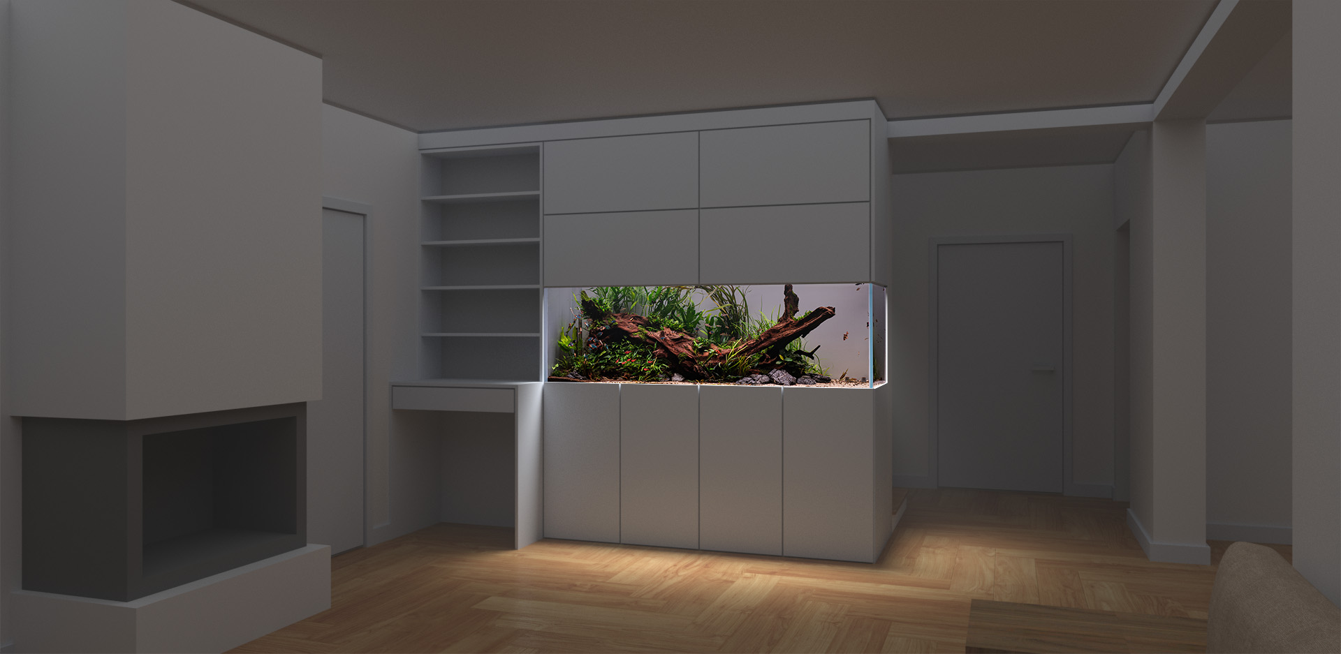 Nowoczesne akwarium roślinne pojemności 800l stanie się ozdobą każdego salonu.